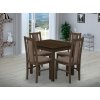 Jedálenský set pre 4 osoby so stolom 80x80 cm a stoličkami v dekore orech/cappuccino