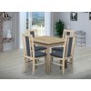 Jedálenský set pre 4 osoby so stolom 80x80 cm a stoličkami v dekore dub sonoma/svetlo modrá