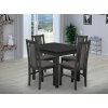 Jedálenský set pre 4 osoby so stolom 80x80 cm a stoličkami v dekore antracit/šedá