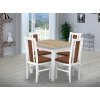 Jedálenský set pre 4 osoby so stolom 90x90 cm a stoličkami v dekore bielá a dub sonoma/škoricová