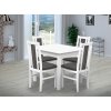 Jedálenský set pre 4 osoby so stolom 90x90 cm a stoličkami v dekore bielá/šedá
