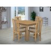 Jedálenský set pre 4 osoby so stolom 90x90 cm a stoličkami v dekore buk/béžová