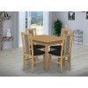 Jedálenský set pre 4 osoby so stolom 90x90 cm a stoličkami v dekore buk/kohútia stopa