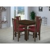 Jedálenský set pre 4 osoby so stolom 90x90 cm a stoličkami v dekore orech/bordová