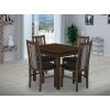 Jedálenský set pre 4 osoby so stolom 90x90 cm a stoličkami v dekore orech/kohútia stopa