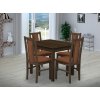 Jedálenský set pre 4 osoby so stolom 90x90 cm a stoličkami v dekore orech/škoricová