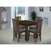 Jedálenský set pre 4 osoby so stolom 90x90 cm a stoličkami v dekore orech/šedá