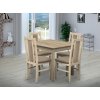 Jedálenský set pre 4 osoby so stolom 90x90 cm a stoličkami v dekore dub sonoma/béžová