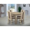 Jedálenský set pre 4 osoby so stolom 90x90 cm a stoličkami v dekore dub sonoma/cappuccino