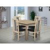 Jedálenský set pre 4 osoby so stolom 90x90 cm a stoličkami v dekore dub sonoma/kohútia stopa