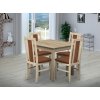 Jedálenský set pre 4 osoby so stolom 90x90 cm a stoličkami v dekore dub sonoma/škoricová