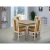 Jedálenský set pre 4 osoby so stolom 90x90 cm a stoličkami v dekore dub sonoma/žltá