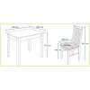 Presné rozmery zostavy stola a stoličiek Brooklyn