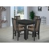 Jedálenský set pre 4 osoby so stolom 90x90 cm a stoličkami v dekore antracit/cappuccino
