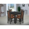 Jedálenský set pre 4 osoby so stolom 90x90 cm a stoličkami v dekore antracit/škoricová