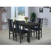 Jedálenský set pre 4 osoby so stolom 120x90 cm a stoličkami v dekore antracit/tmavo modrá
