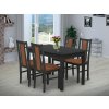 Jedálenský set pre 4 osoby so stolom 120x90 cm a stoličkami v dekore antracit/škoricová