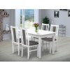Jedálenský set pre 4 osoby so stolom 120x90 cm a stoličkami v dekore bielá/šedá