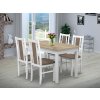 Jedálenský set pre 4 osoby so stolom 120x80 cm a stoličkami v dekore bielá a dub sonoma/cappuccino
