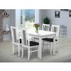 Jedálenský set pre 4 osoby so stolom 120x80 cm a stoličkami v dekore bielá/kohútia stopa