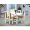 Jedálenský set pre 4 osoby so stolom 120x80 cm a stoličkami v dekore bielá/žltá