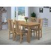 Jedálenský set pre 4 osoby so stolom 120x80 cm a stoličkami v dekore buk/cappuccino
