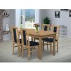 Jedálenský set pre 4 osoby so stolom 120x80 cm a stoličkami v dekore buk/tmavo modrá