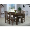 Jedálenský set pre 4 osoby so stolom 120x80 cm a stoličkami v dekore orech/šedá