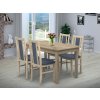 Jedálenský set pre 4 osoby so stolom 120x80 cm a stoličkami v dekore dub sonoma/svetlo modrá