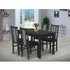 Jedálenský set pre 4 osoby so stolom 120x80 cm a stoličkami v dekore antracit/kohútia stopa
