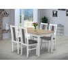 Jedálenský set pre 4 osoby so stolom 140x80 cm a stoličkami v dekore bielá a dub sonoma/šedá