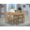 Jedálenský set pre 4 osoby so stolom 140x80 cm a stoličkami v dekore buk/béžová