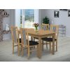 Jedálenský set pre 4 osoby so stolom 140x80 cm a stoličkami v dekore buk/kohútia stopa