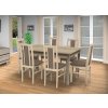 Jedálenský set pre 6 osob so stolom 140x115 cm a stoličkami v dekore dub sonoma/cappuccino