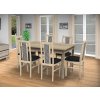 Jedálenský set pre 6 osob so stolom 140x115 cm a stoličkami v dekore dub sonoma/kohútia stopa