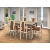 Jedálenský set pre 6 osob so stolom 140x115 cm a stoličkami v dekore dub sonoma/škoricová