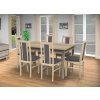 Jedálenský set pre 6 osob so stolom 140x115 cm a stoličkami v dekore dub sonoma/šedá