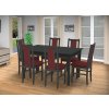 Jedálenský set pre 6 osob so stolom 140x115 cm a stoličkami v dekore antracit/bordová