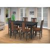 Jedálenský set pre 6 osob so stolom 140x115 cm a stoličkami v dekore antracit/škoricová