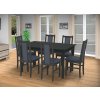 Jedálenský set pre 6 osob so stolom 140x115 cm a stoličkami v dekore antracit/svetlo modrá
