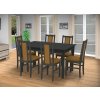 Jedálenský set pre 6 osob so stolom 140x115 cm a stoličkami v dekore antracit/žltá