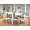 Jedálenský set pre 6 osob so stolom 140x115 cm a stoličkami v dekore bielá/cappuccino