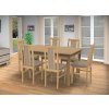 Jedálenský set pre 6 osob so stolom 140x115 cm a stoličkami v dekore buk/béžová