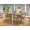 Jedálenský set pre 6 osob so stolom 140x115 cm a stoličkami v dekore buk/cappuccino