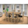 Jedálenský set pre 6 osob so stolom 140x115 cm a stoličkami v dekore buk/kohútia stopa