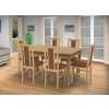 Jedálenský set pre 6 osob so stolom 140x115 cm a stoličkami v dekore buk/škoricová