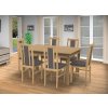 Jedálenský set pre 6 osob so stolom 140x115 cm a stoličkami v dekore buk/šedá