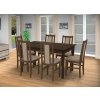 Jedálenský set pre 6 osob so stolom 140x115 cm a stoličkami v dekore ořech/béžová