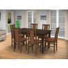 Jedálenský set pre 6 osob so stolom 140x115 cm a stoličkami v dekore ořech/škoricová