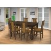 Jedálenský set pre 6 osob so stolom 140x115 cm a stoličkami v dekore ořech/žltá